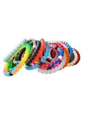 Lokai Bracelet Lot of 16 Unisex Silicone Stackable Colorful Rainbow Tie Dye